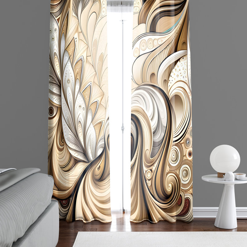Paire de rideaux semi-transparents en polyester Amybeth, L 40 po x L 52 po