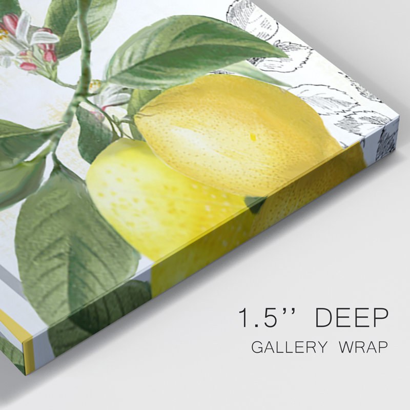 Lin citrons - Toile tendue avec châssis de qualité supérieure - Prêt à être accroché, H 48 po x l 96 po x P 1 po