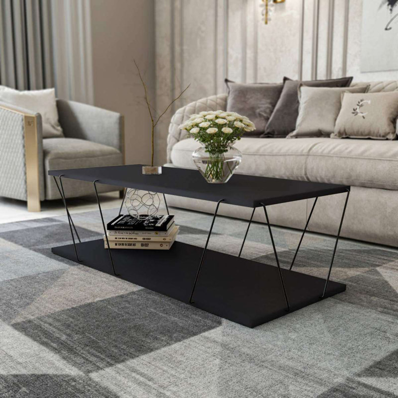 Table basse Decarlo, Anthracite / noir