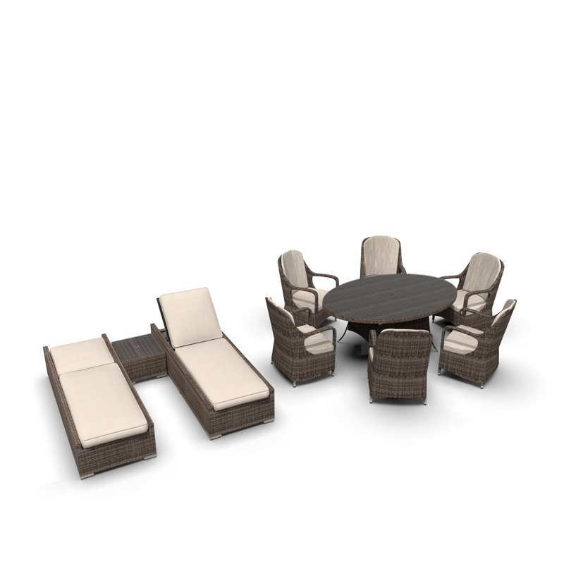 Algird 8 - Person Patio Conversation Set with Cushions