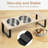 3 Stainless Steel Bowls Raised Pet Feeder for Multiple Cats