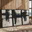 Ensemble de 3 impressions sur toile gris anthracite-106960427-106960421