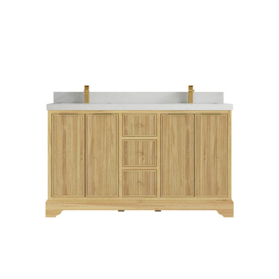60'' Double Bathroom Vanity with Quartz Top
