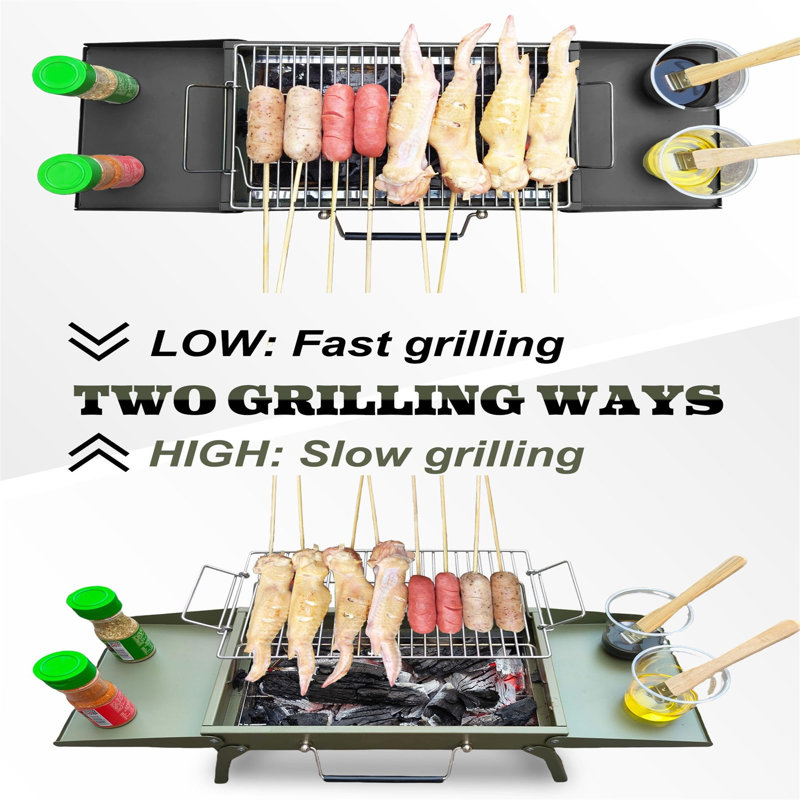 Wekli 64.9cm W Portable Charcoal Grill