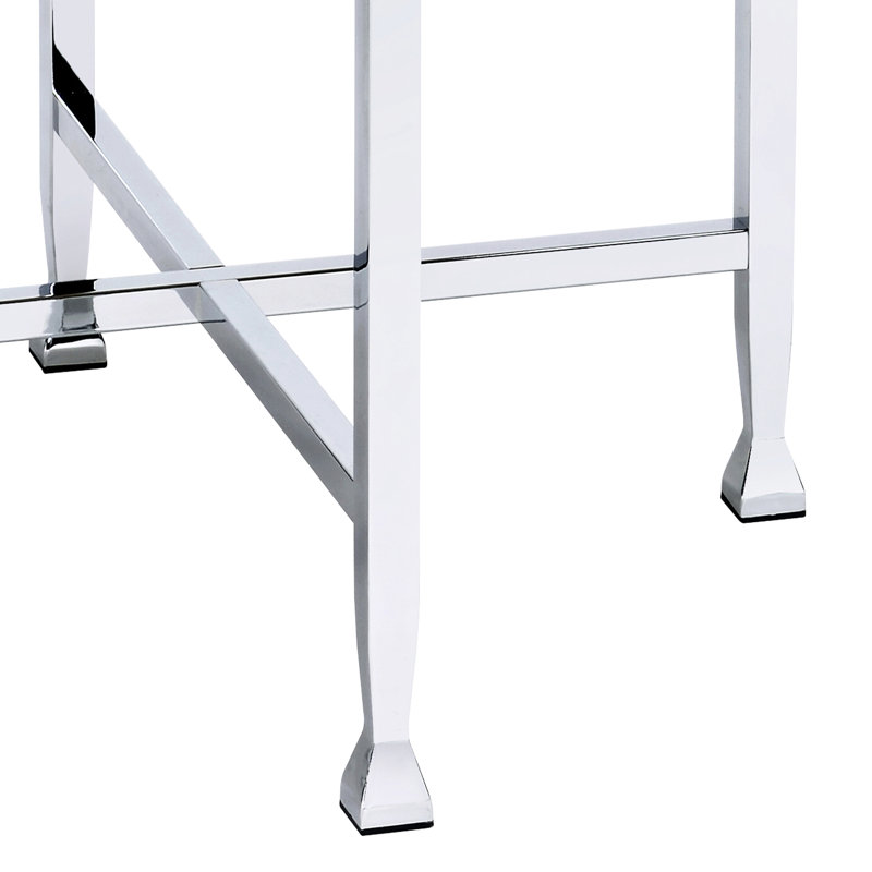 Table de bout contemporaine en chêne blanc avec structure élégante en métal et café