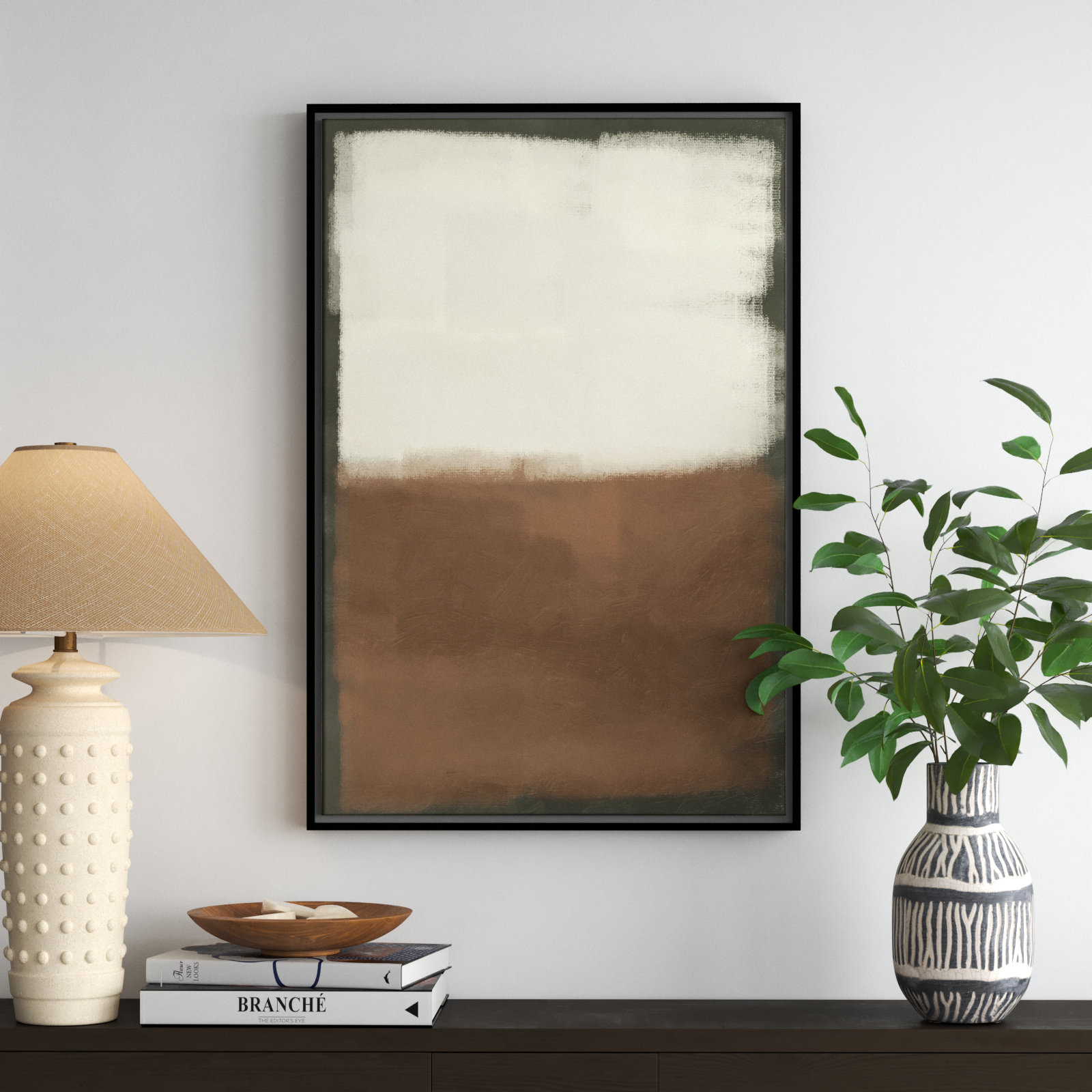 Alabaster Burst 2 - Floater Frame Print on Canvas, Black , 37.5" H x 25.5" W x 2" D