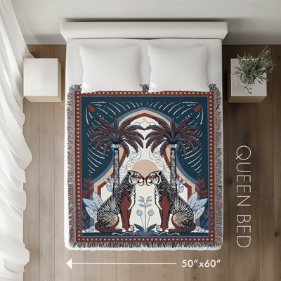 Faya Tiger Cotton Blend Blanket Throw
