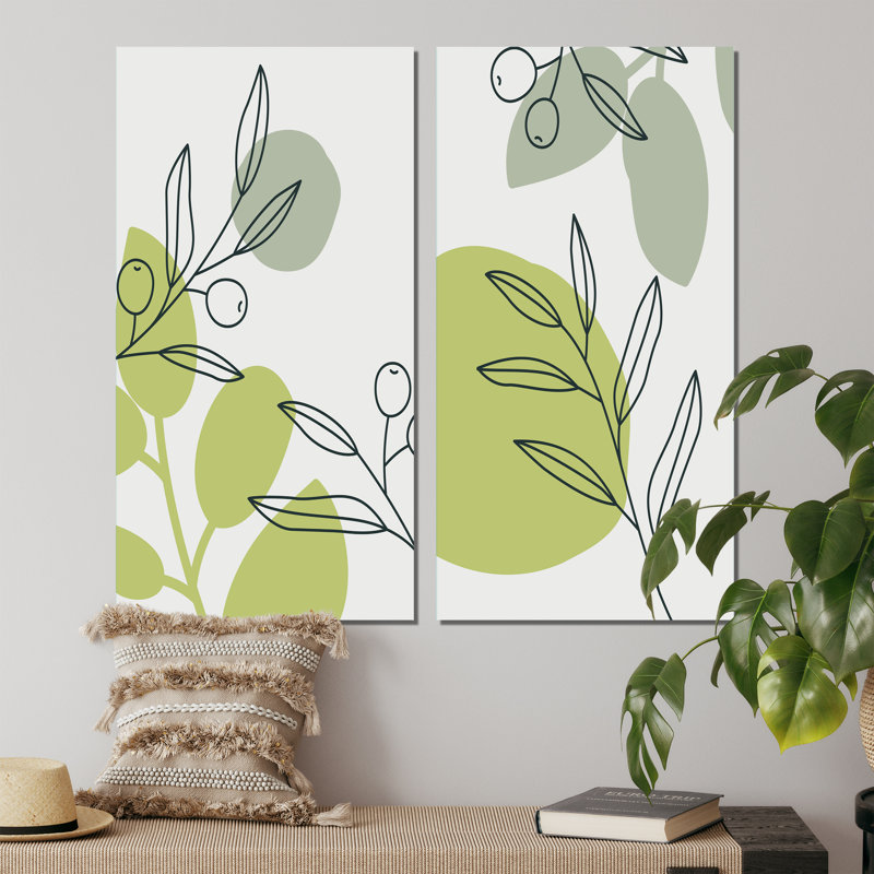 Minimalistic Creative Designs in Retro Colors III - ensemble de 2 peintures, Toile tendue, H 20 po x l 24 po x P 1 po