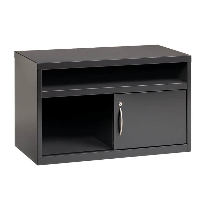 Barreto 36'' Wide 1 - Shelf Credenza with Cable Management, Charcoal