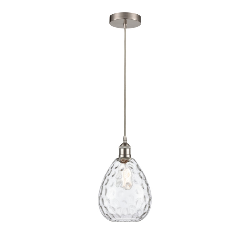 Luminaire suspendu simple à 1 lumière Oceanne, Nickel satiné brossé