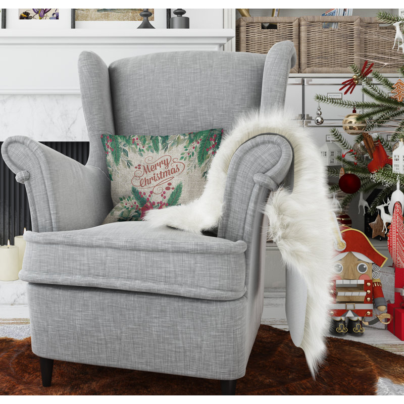 Coussin décoratif intérieur / extérieur Merry Christmas Merry Christmas, 18 po x 24 po