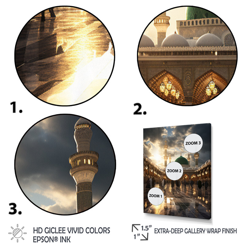 Mosquée de Rinnel - Art mural, Cadre simple blanc, H 40 po x l 30 po x P 1,5 po