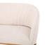 Mid-Century moderne en beige, surpiqûres en canaux, pieds en bois d'hévéa brun, assemblage requis beige avec coutures et style