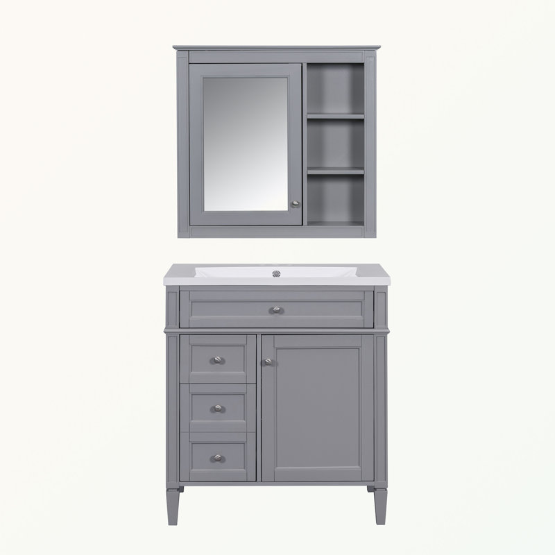 Svensen 30'' Single Bathroom Vanity with Top, Gray