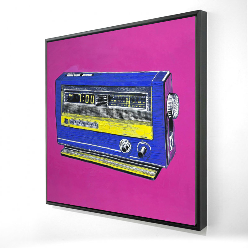 "Alarme radio rétro" sur toile, Mauve