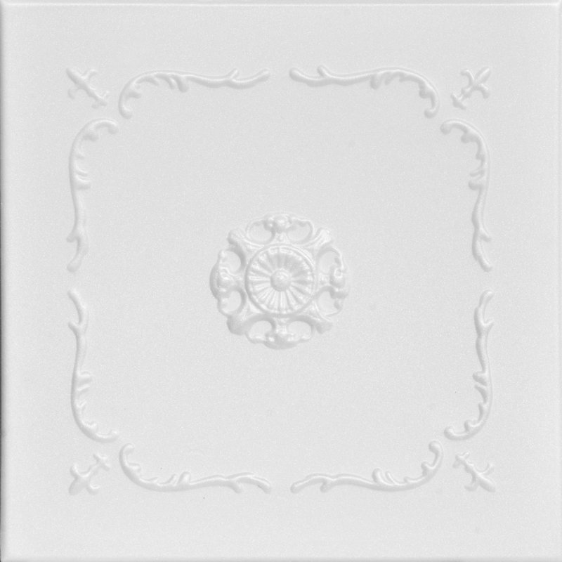 Bourbon Street 1.6 ft. x 1.6 ft. Polystyrene Glue-up Ceiling Tile, Plain White