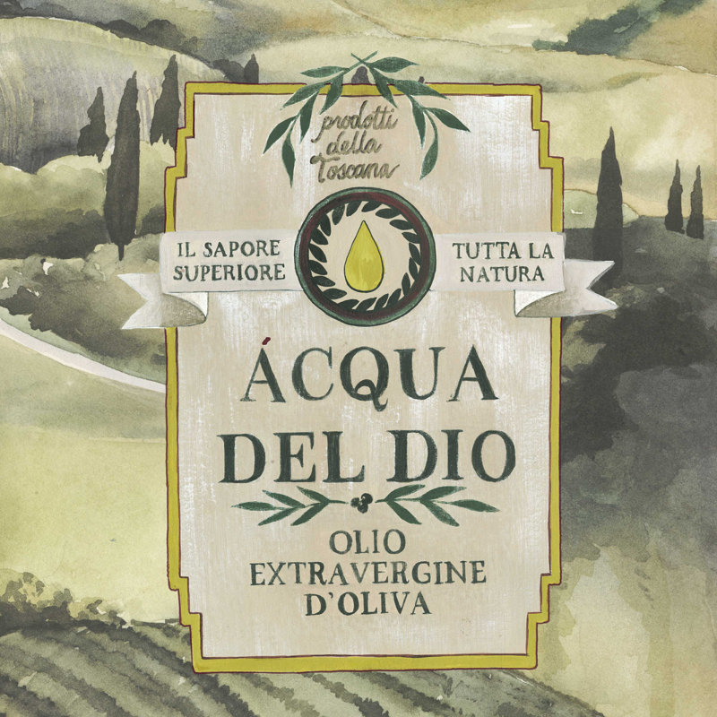 Étiquettes d'huile d'olive I, H 20 po x l 20 po x P 1,25 po