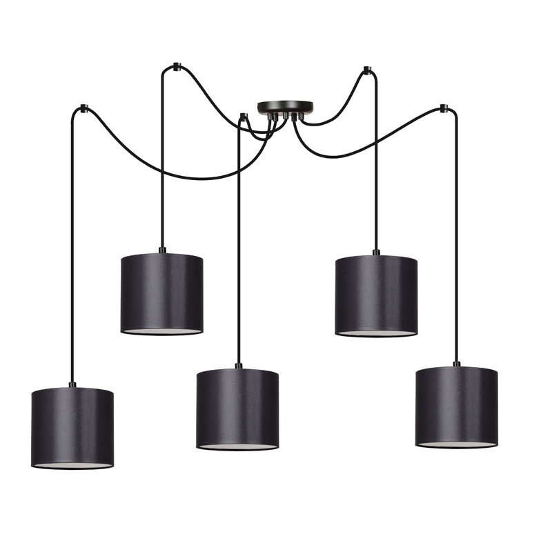 Venita 5 - Light Cluster Pendant, Black, Black