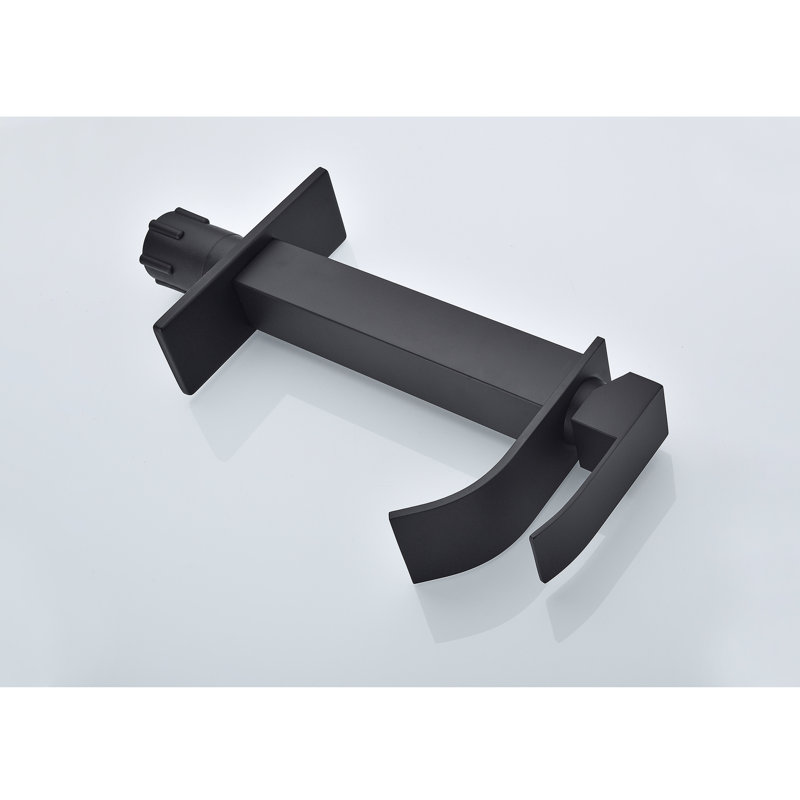Waterfall Spout Bathroom Sink Faucet, Matte Black Finish, Single Handle, Built With Quality Stainless Steel For A Modern Handle Faucet In Black, Made Of And