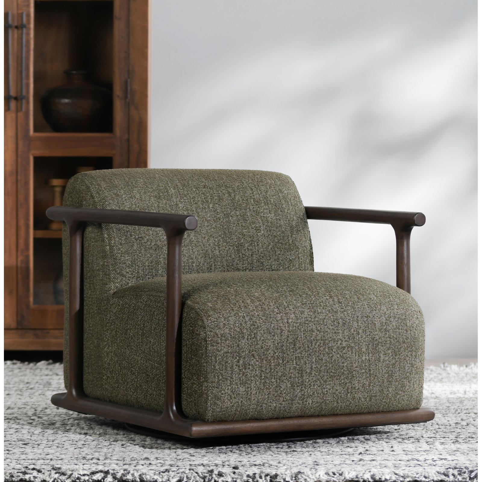 Classic Home Lucia Swivel Armchair, Green