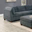 Meuble de salon modulaire chenille gris modulaire 6 pièces ensemble canapé modulaire d'angle 3X coin coin 2X chaises sans accoudoirs et 1 x contreplaqué