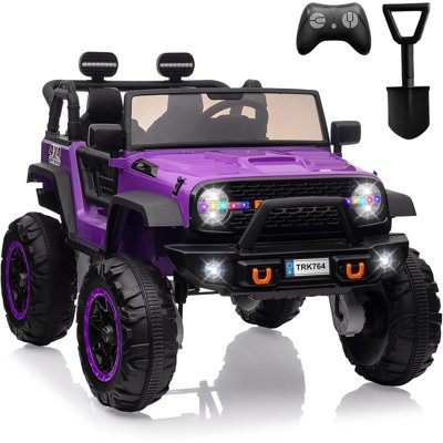 24V 2-Seater Kids Ride On Car, 4WD Electric Truck w/ Remote, 4×45W Motors, LED Lights, Music & 7Ah Battery