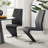 Edzard Chrome & White High Gloss Dining Table Set with 4 Luxury Faux Leather Dining Chairs-987743237