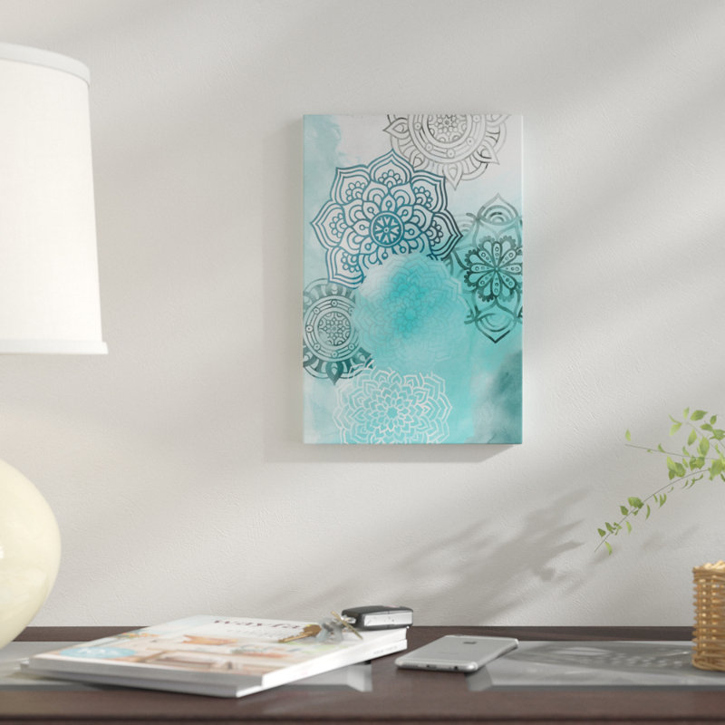 « ink tache mandala i », impression sur toile, H 12 po x l 8 po x P 0,75 po, Toile tendue, Pas de tapis