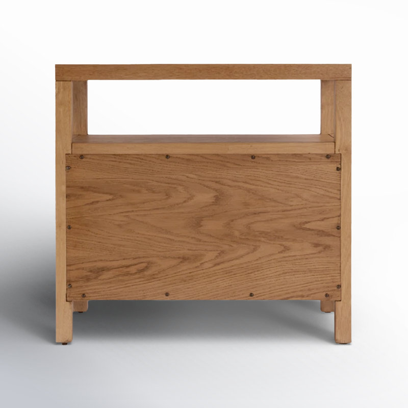 Nora 2-Drawer Wide Nightstand, Natural