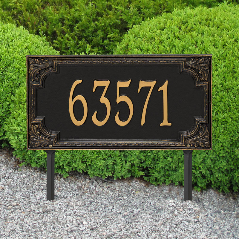 Plaque d'adresse sur 1 ligne Signature Series, Noir, Or, Oui