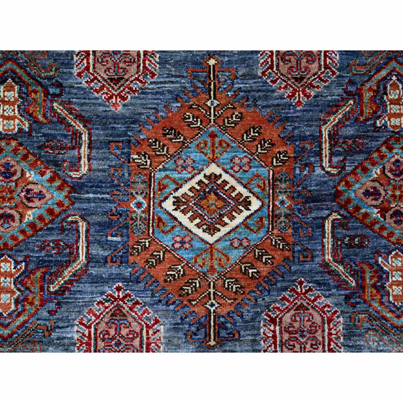 Tapis oriental géométrique en laine noué à la main super Kazak 8 pi x 9 pi 6 po C157D04FBBF44E0194920801C1CF927E