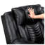 Black Power Reclining Loveseat with Console, LED Lights, and Speakers - Premium Faux Leather