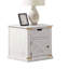 Table de bout de style rustique blanc antique avec table de bout et tiroirs