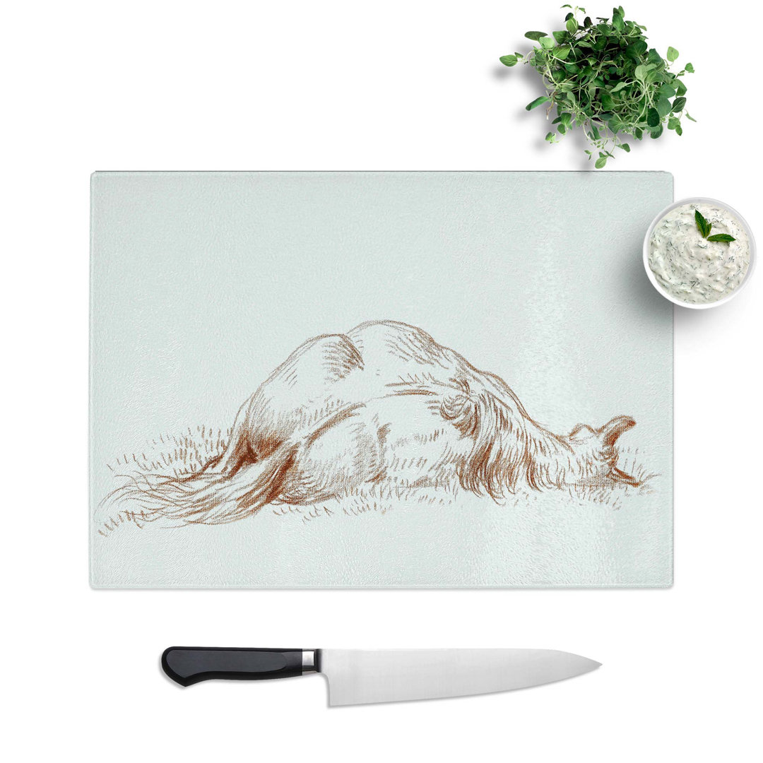 Tempered Glass Sleeping Horse by Jean Bernard Chopping Board