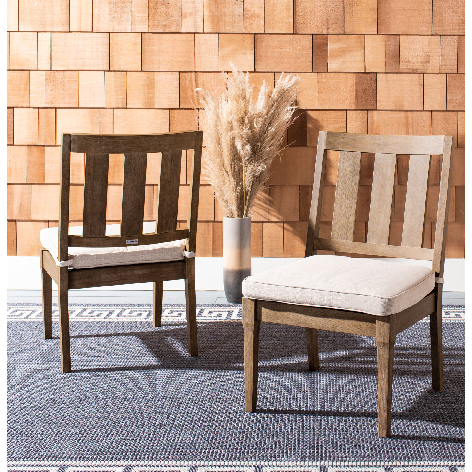 Samya Eucalyptus Patio Side Chair, Cream