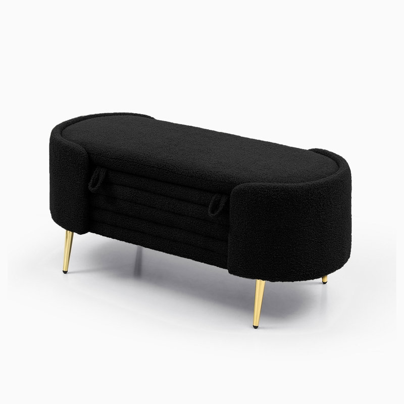Banc de rangement rembourré en polyester Elisey