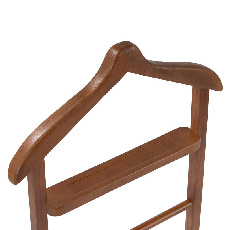 Valet élégant, noyer, 13,2 x 47,2 x 18,1 pouces | Fabrication 100% bois de hêtre, robuste et durable | Cintre polyvalent pour manteaux, combinaisons et accessoires | Conception assemblée, parfaite pour la décoration traditionnelle