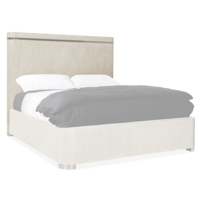 Light Wood Diamond Queen Panel Bed with Upholstered Headboard