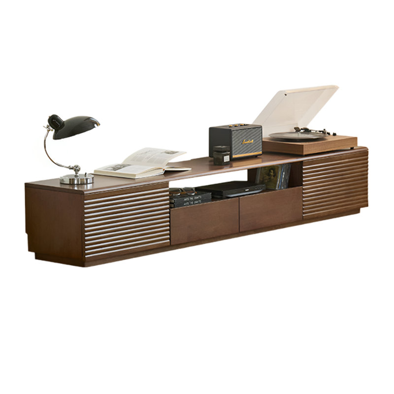 Meuble télé avec tablettes ouvertes, H 13,78 po x L 86,61 po x l 14,96 po