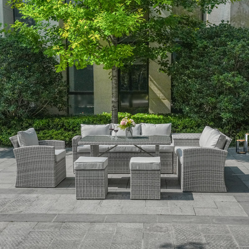 Michelson 7 - Person Patio Conversation Set with Cushions