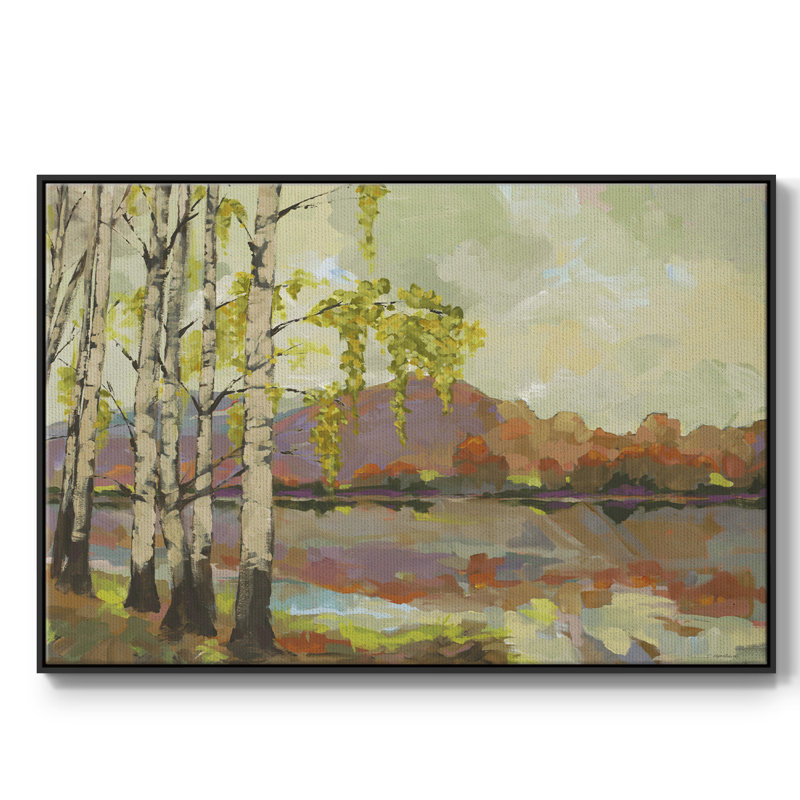 Bouleau - impression sur toile tendue, Cadre noir, H 25 po x l 17 po x P 2 po