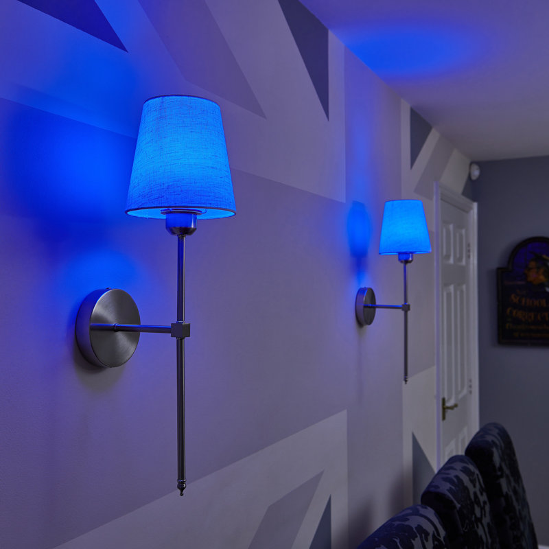 Omniance Monaco Rechargeable Wireless Wall Lights with Remote - 2 Pack, Brushed Nickel