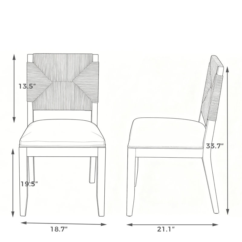 Chaise d'appoint de salle à manger à dossier tissé en bois massif 19,5 po H King Louis, Green
