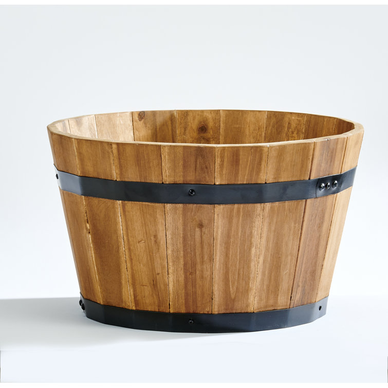 Wood Barrel Planter