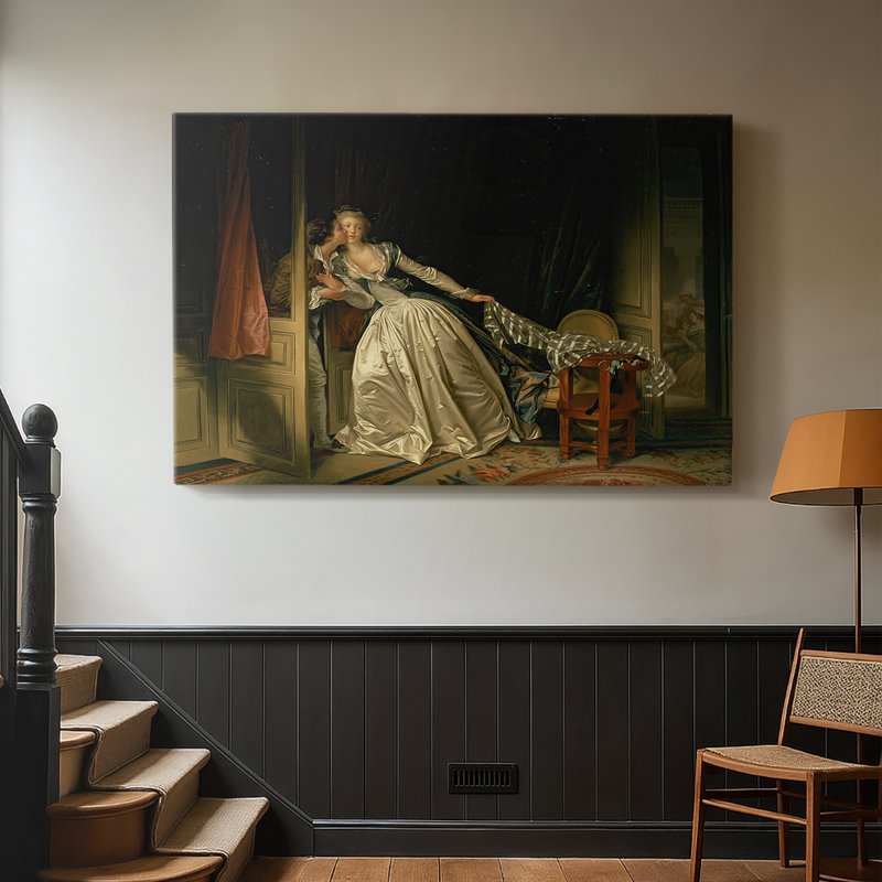 The Stolen Kiss (Le Baiser à la dérobée)-Jean-Honoré Fragonard-Gallery Wrapped Canvas-c. 1787–1788, 24 x 36