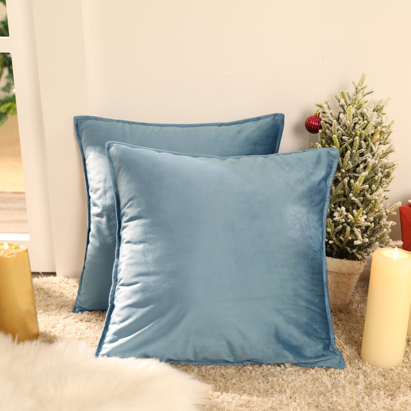 Fritch Square Throw Pillow Cover, Stone Blue, 50cm H x 50cm W x 1cm D