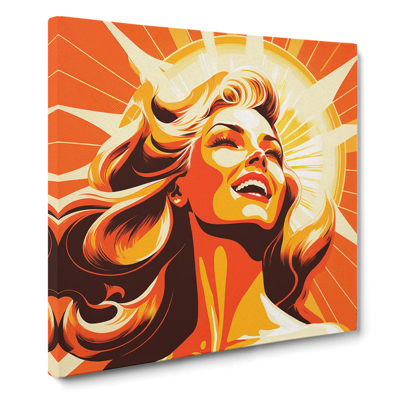 Sun Retro - No Frame Print, 50cm H x 50cm W x 3cm D