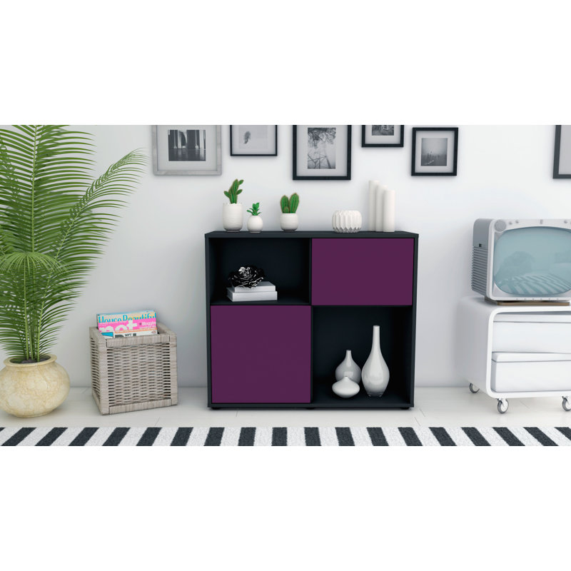 Ramsell 92cm Sideboard, Anthracite/Purple