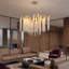 Lustre suspendu moderne en forme de goutte de pluie, 24 pouces, 8 lumières, cristal doré, branches d'arbre.-26142245