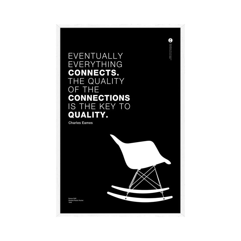 The RAR (Rocking Armchair Rod) 1 Piece Wall Art on Canvas, 66.04 cm H x 45.72 cm W, White Framed
